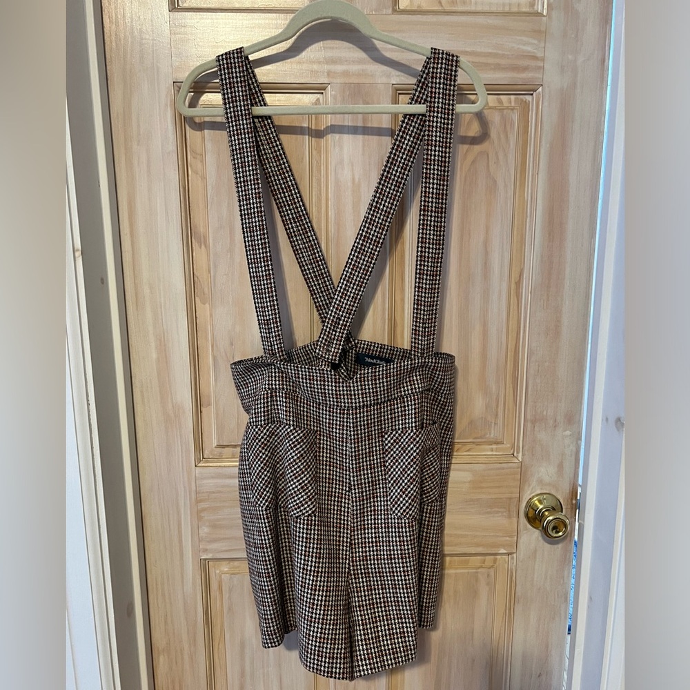 ModCloth Plaid Shorts with Suspenders size 16